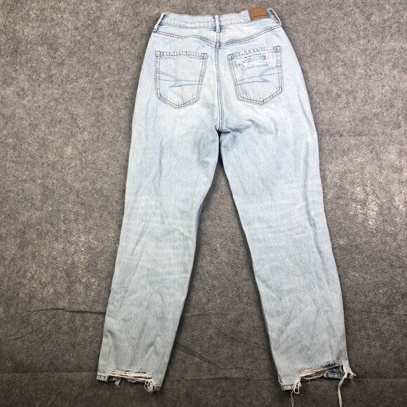 AMERICAN EAGLE Women's Highest Rise 90s Boyfriend Distressed  2 Reg Light Wash - Picture 9 of 11
